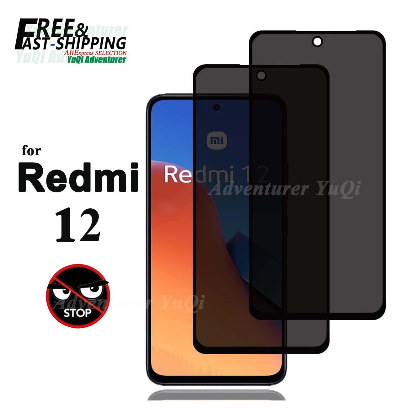 Anti Spy Privacy Glass Case - Proteggi schermo anti-spia per Xiaomi Redmi