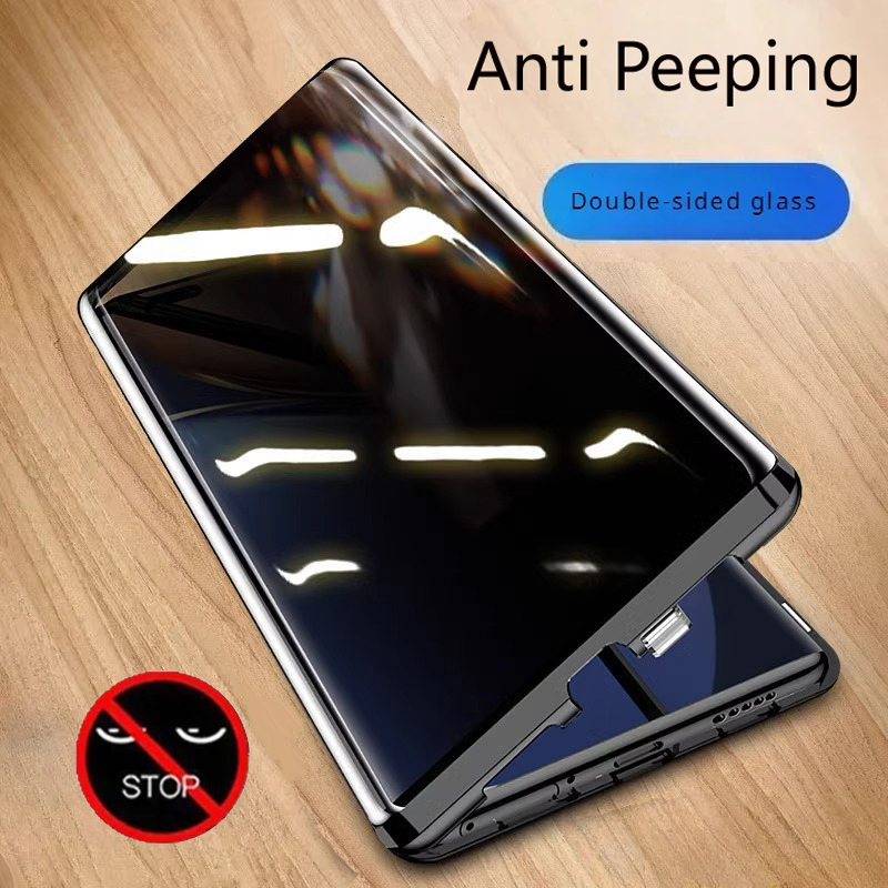 Anti Spy Privacy Glass Case - Custodia per telefono in metallo Vetro