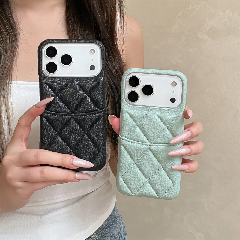 Leather Wallet Card Holder Phone Cover - Custodia per telefono a portafoglio con