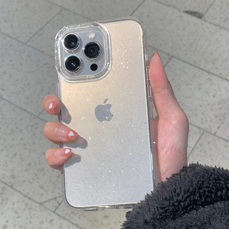 Clear Shockproof Bumper Case - Custodia per telefono trasparente semplice glitter