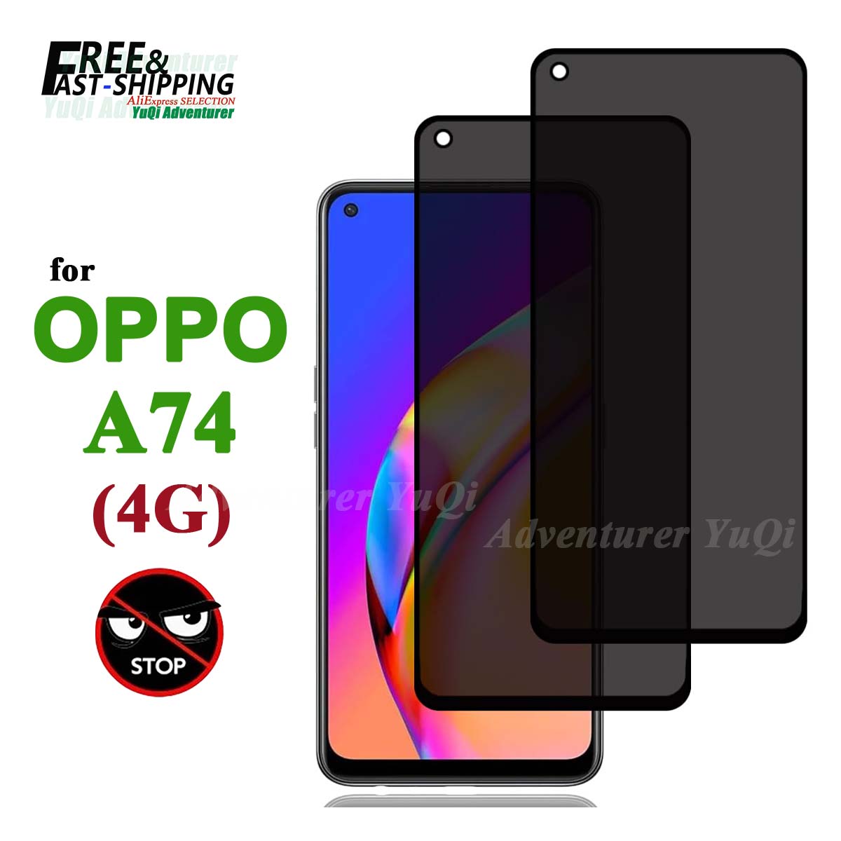 Anti Spy Privacy Glass Case - Proteggi schermo anti-spia per OPPO A74