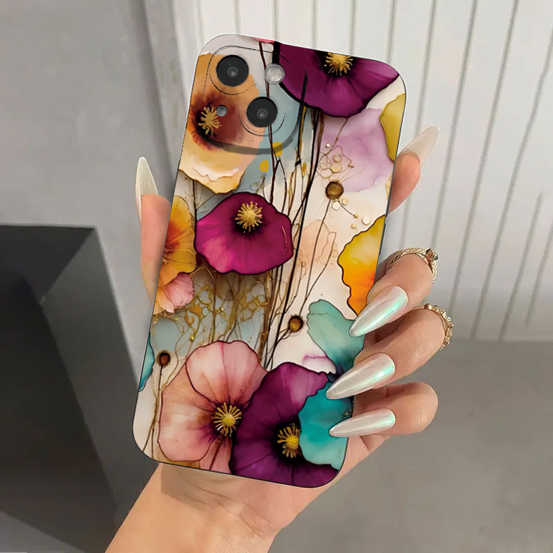 Vintage Floral Pattern Soft Case - Custodia Protettiva in TPU Morbido con