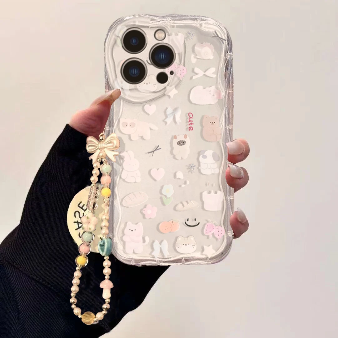 Custodia con catena da polso c - Cute Cartoon Wrist Strap Silicone Case recensione e prezzo