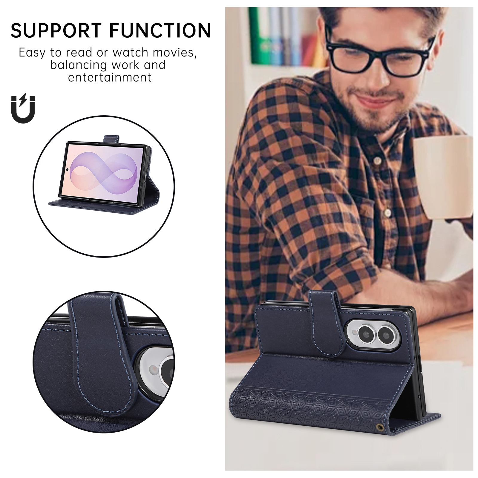 Custodia per telefono in pelle - Leather Wallet Card Holder Phone Cover recensione e prezzo